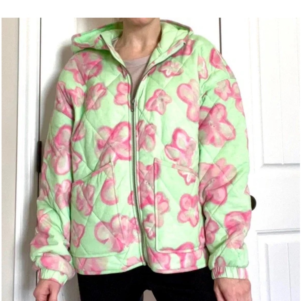 Wild Fable Hooded‎ Quilted Floral Jacket Small NWT